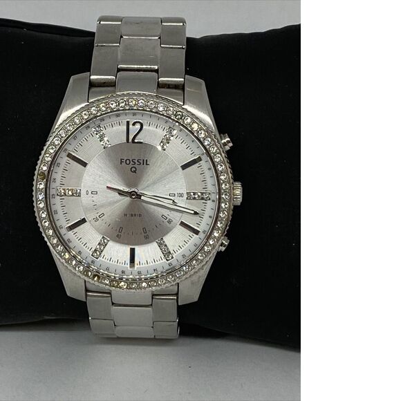 Fossil FTW5015 Women's Stainless Steel White Analog Dial Hybrid Smartwatch XX650 - Picture 1 of 12